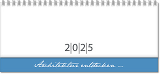 Schreibtischquerkalender "Top D" mit überstehender Kartonrückwand im Format 30,5 x 13,5 cm