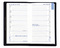 Taschenplaner "Exquisit" im Format 9,5 x 16 cm, Kalendarium 4-sprachig D/F/I/GB Grau/Blau, 64 Seiten gebunden + 16 Seiten ABC-Heft, eingesteckt in PVC-Hülle weiß