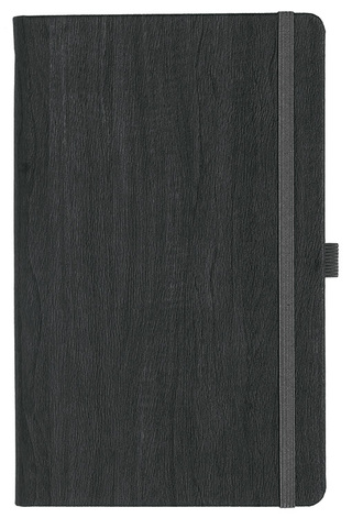 Notizbuch Style Medium im Format 13x21cm, Inhalt blanco, Einband Woody in der Farbe Charcoal