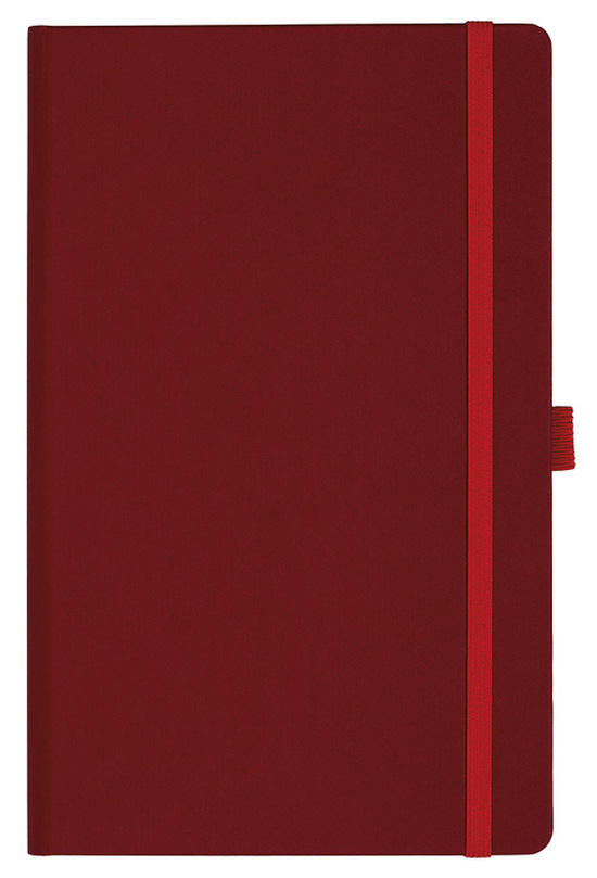 Notizbuch Style Medium im Format 13x21cm, Inhalt kariert, Einband Fancy in der Farbe Ruby Red
