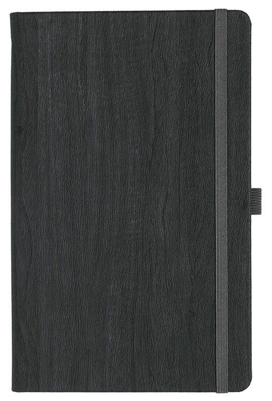 Notizbuch Style Medium im Format 13x21cm, Inhalt liniert, Einband Woody in der Farbe Charcoal