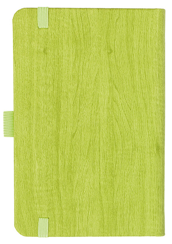Notizbuch Style Small im Format 9x14cm, Inhalt liniert, Einband Woody in der Farbe Lime