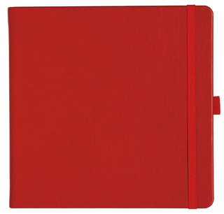 Notizbuch Style Square im Format 17,5x17,5cm, Inhalt kariert, Einband Slinky in der Farbe Scarlet