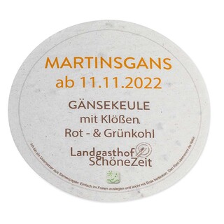 Samenpapier Bierdeckel - rund, Druck 4/0-C