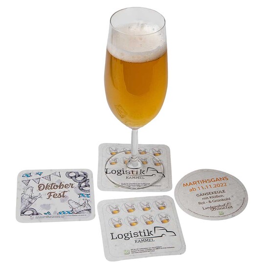 Samenpapier Bierdeckel - rund, Druck 4/0-C