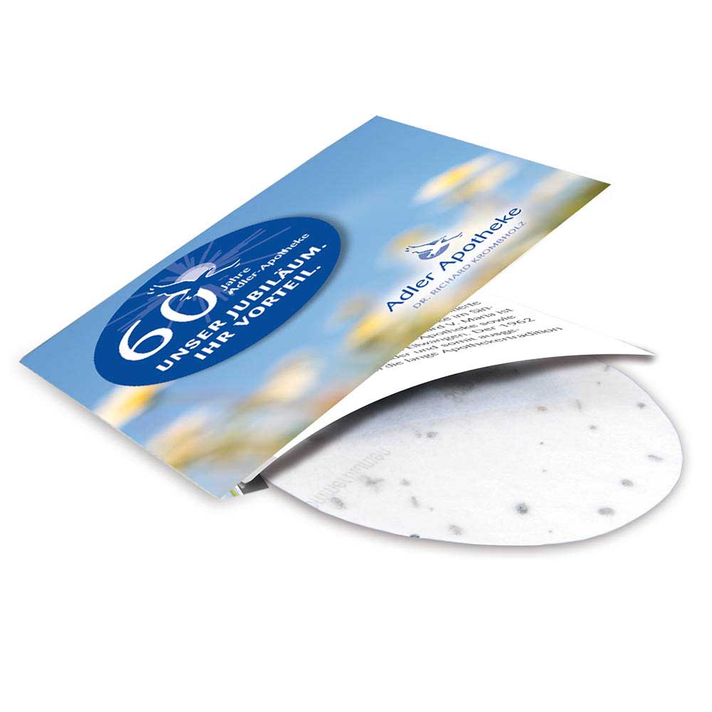 Green-Card mit Samen - Margerite, 4/4-c