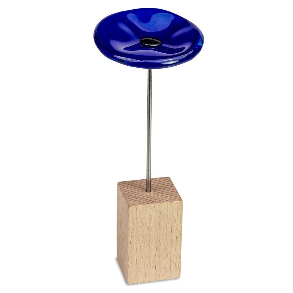 Handgefertigte Glasblume - blau