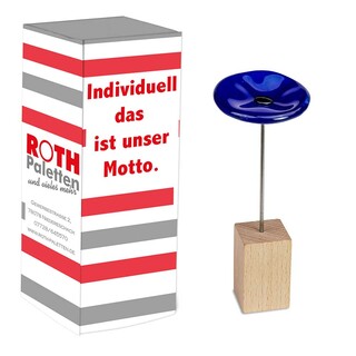 Handgefertigte Glasblume - blau