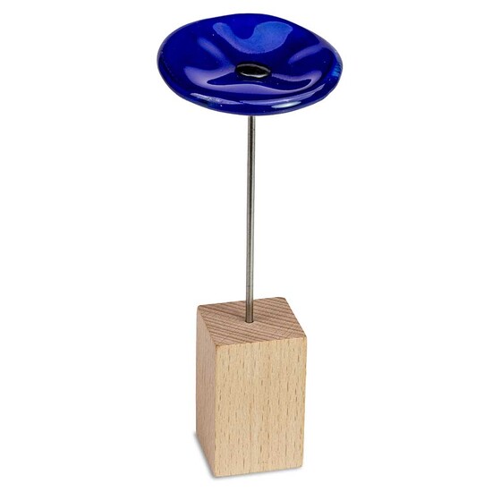 Handgefertigte Glasblume - blau