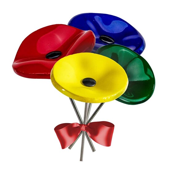 Handgefertigte Glasblume - gelb