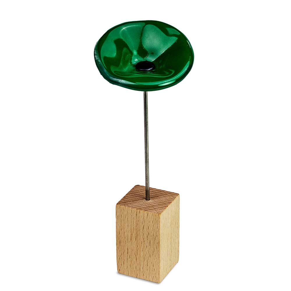 Handgefertigte Glasblume - grün