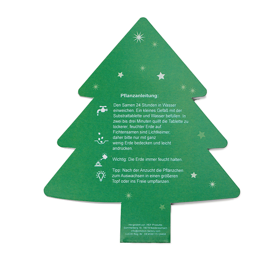 Klappkärtchen Tannenbaum - neutral mit 1-c Logoeindruck
