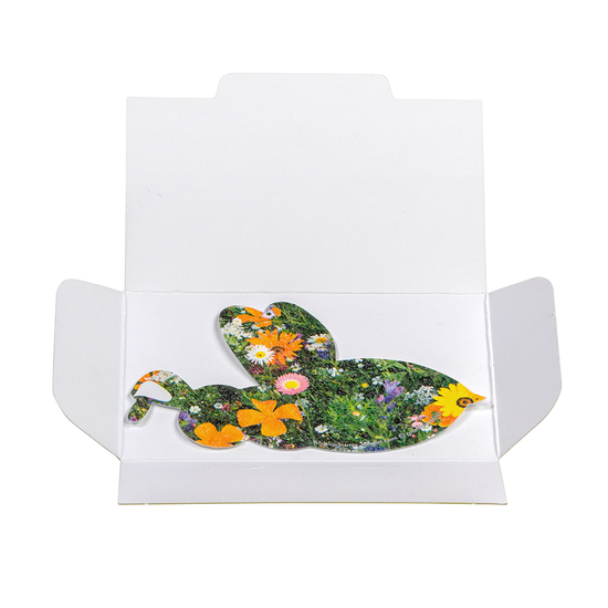 Samenpapier in Klappkärtchen
