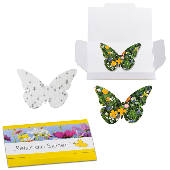 Samenpapier in Klappkärtchen