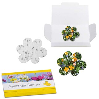 Samenpapier im Klappkärtchen - Blümchen