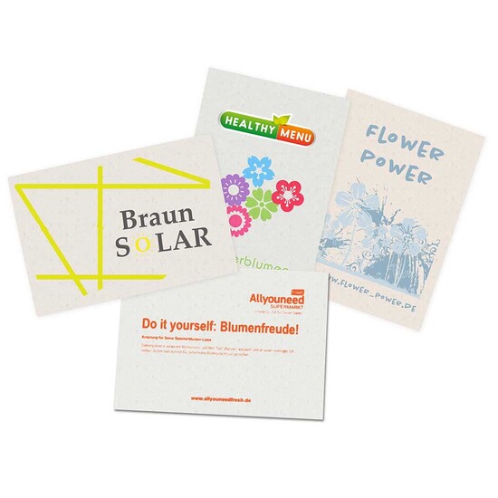 Samenpapier DIN A6 - Klappkarte - Mohnblume, Druck 4/0-c