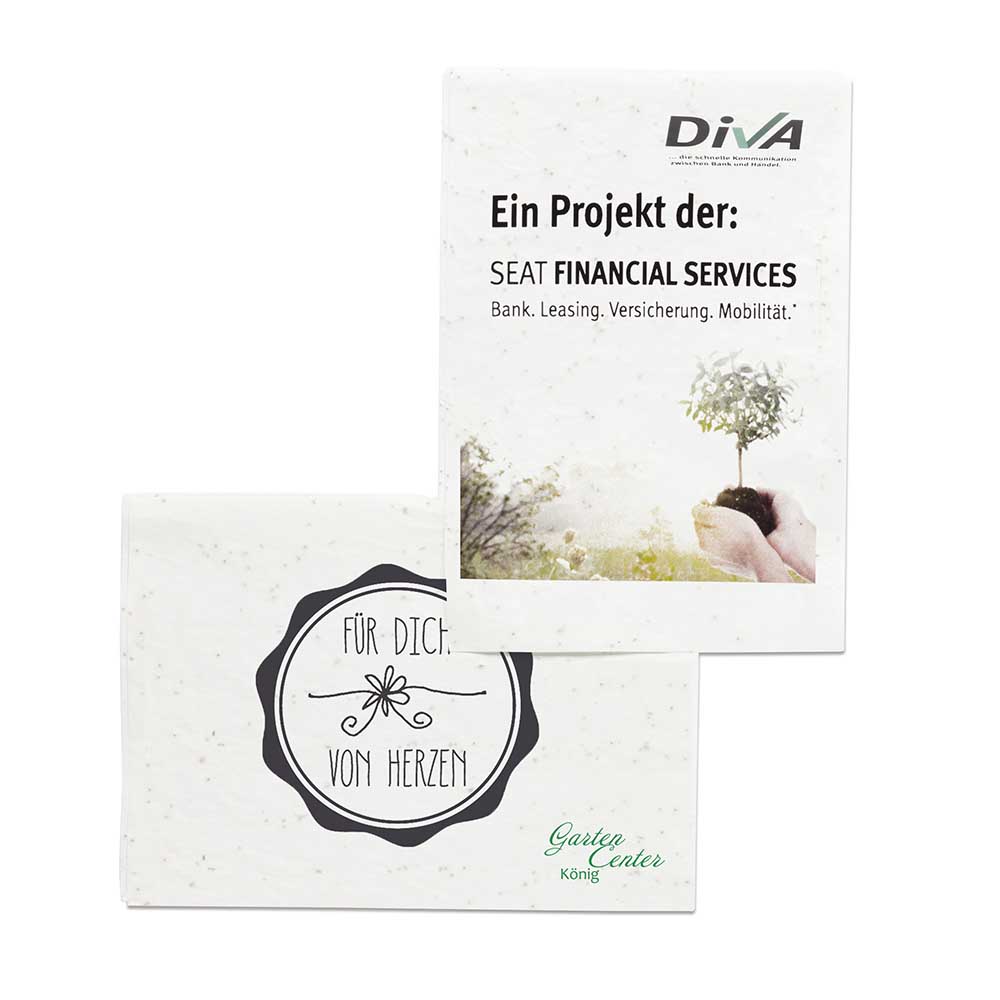 Samenpapier DIN A7 - Mohnblume, Druck 4/0-c