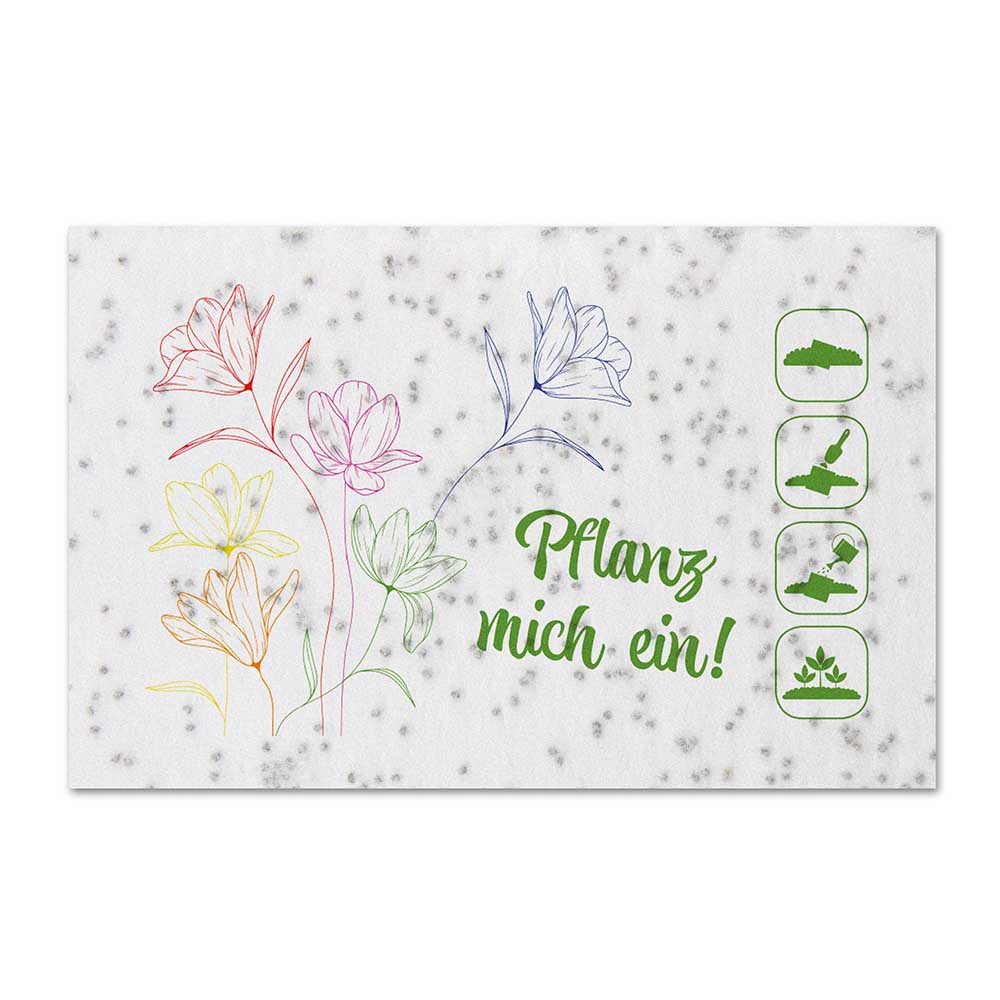 Samenpapier Visitenkarten - Blumenmischung, Druck 4/4-c