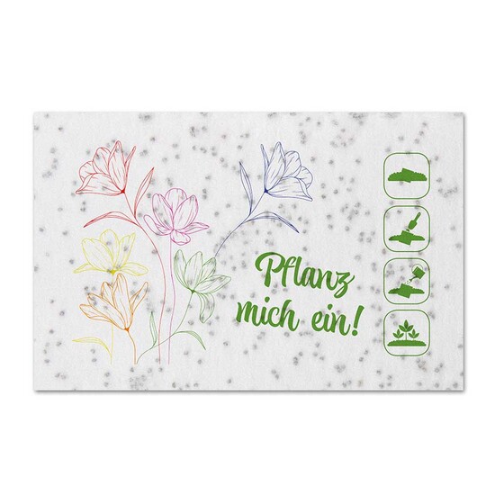 Samenpapier Visitenkarten - Blumenmischung, Druck 4/4-c