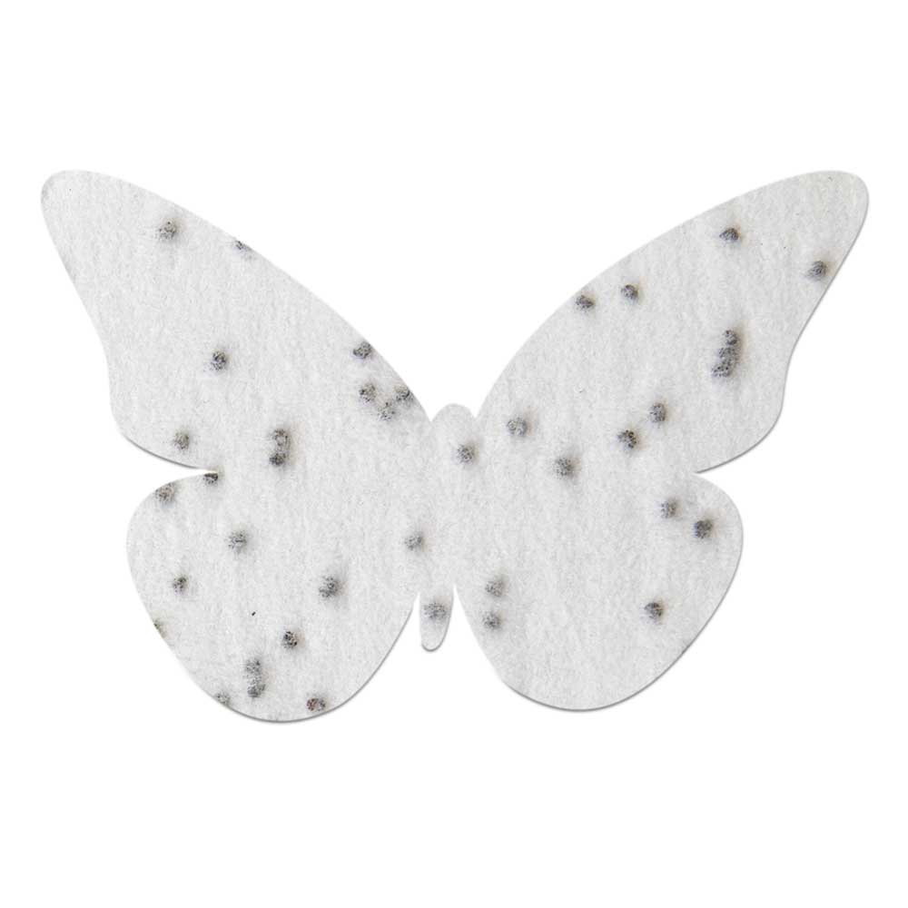 Samenpapier in Klappkärtchen Blume - Schmetterling