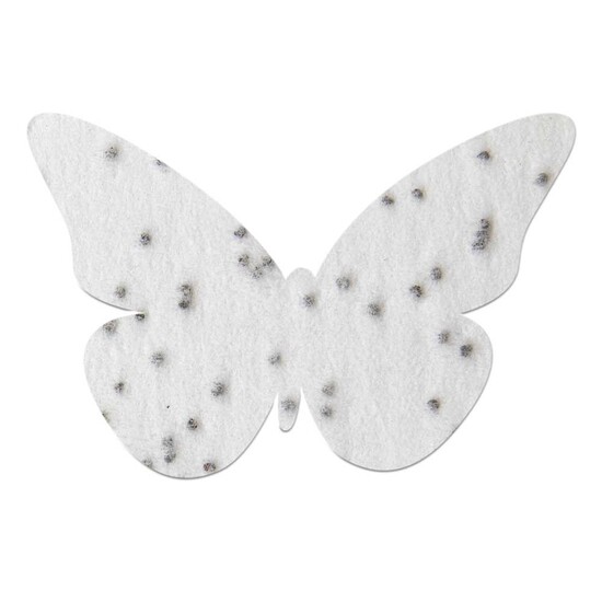 Samenpapier in Klappkärtchen Blume - Schmetterling