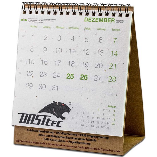 Samenpapier-Tischkalender - Kamille