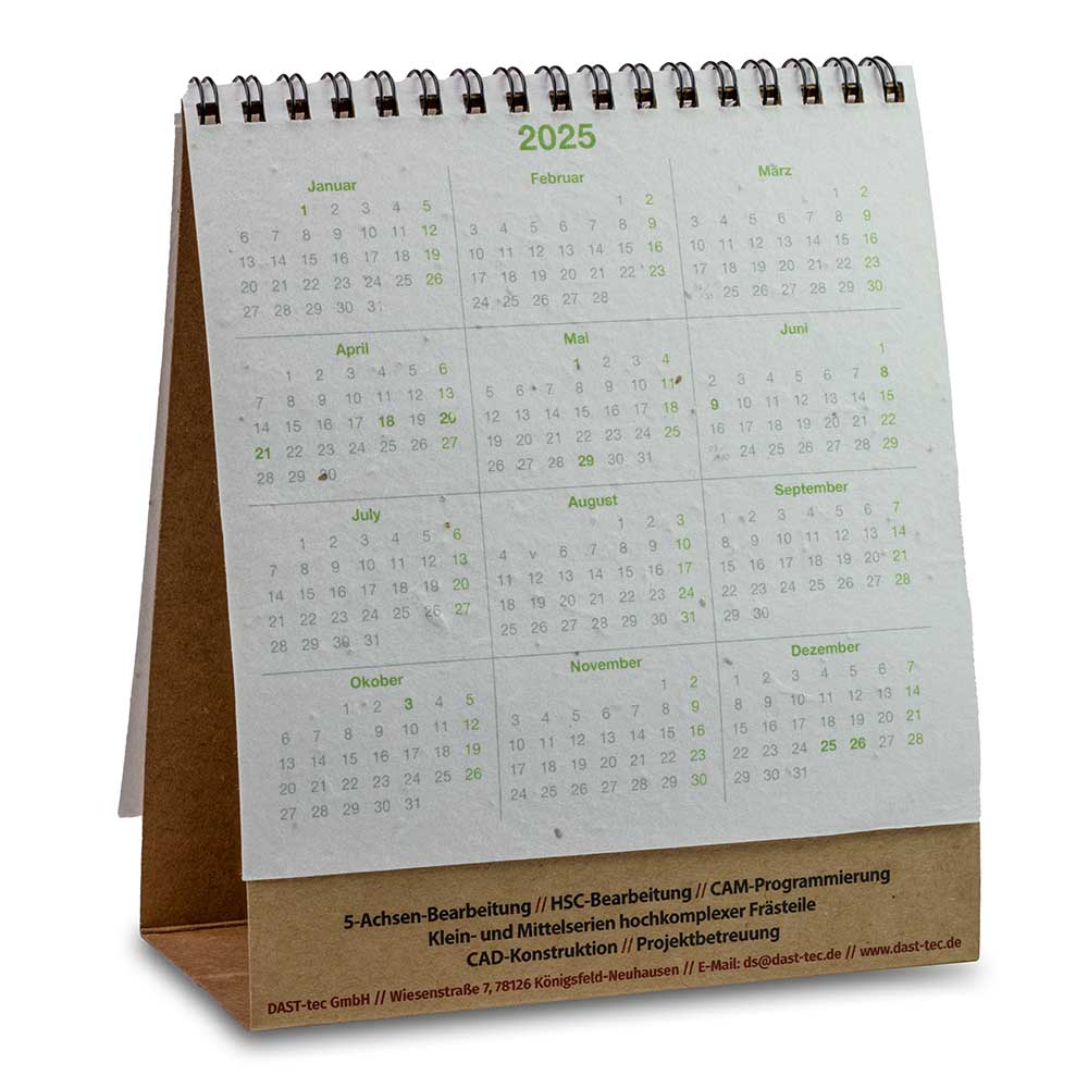 Samenpapier-Tischkalender - Lavendel