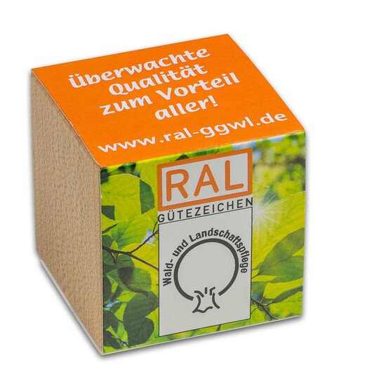 Pflanz-Holz mit Samen - Gartenkresse, 1 Seite gelasert