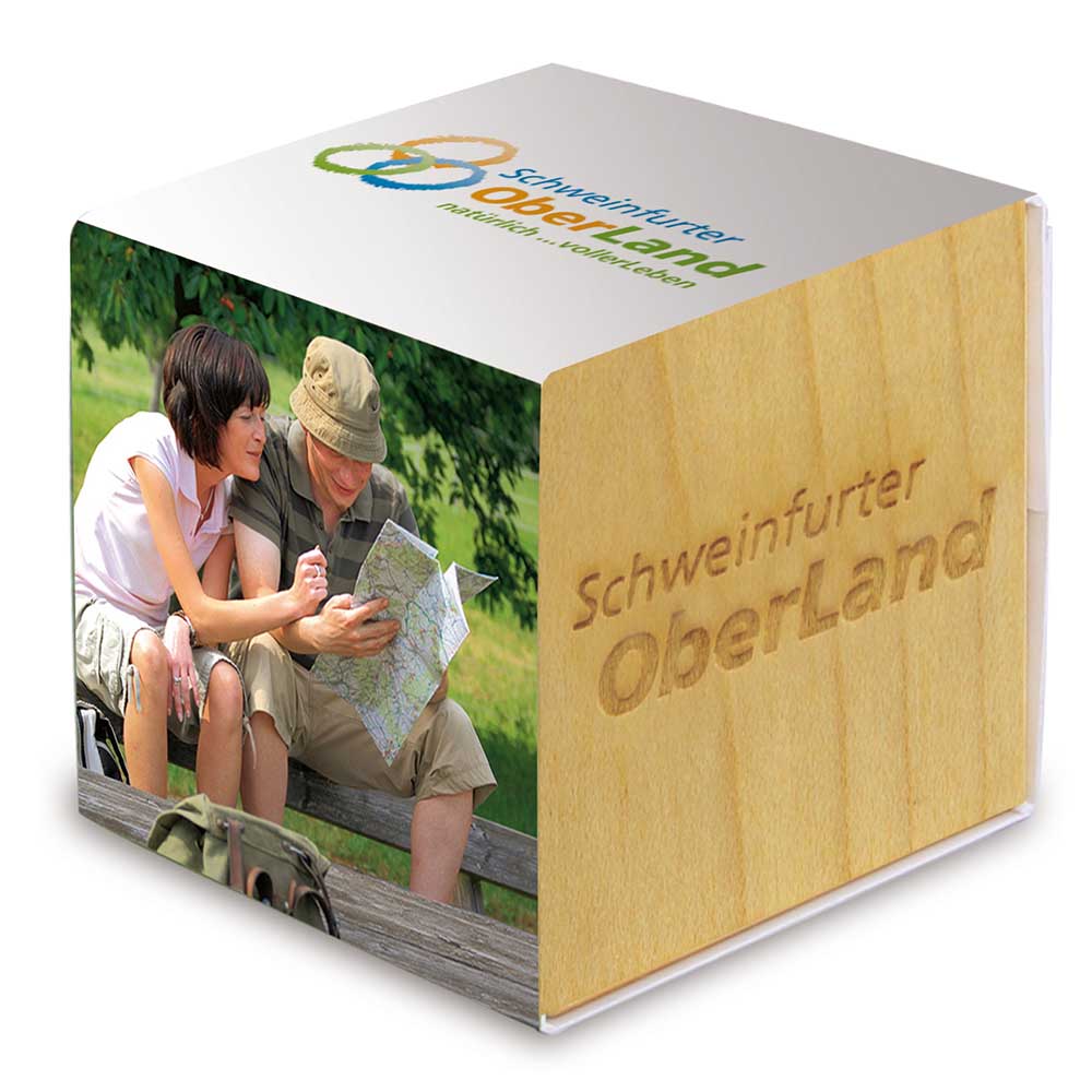 Pflanz-Holz mit Samen (Graspapier-Banderole) - Petersilie, 2 Seiten gelasert