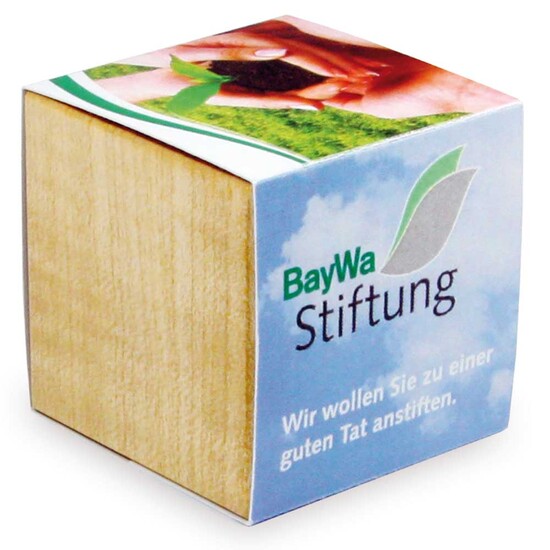 Pflanz-Holz mit Samen - Thymian, 2 Seiten gelasert