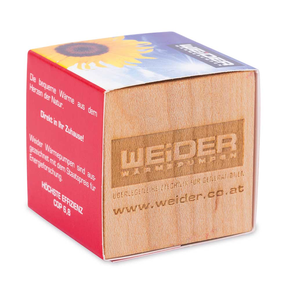 Pflanz-Holz Magnet mit Samen - Fichte, 2 Seiten gelasert