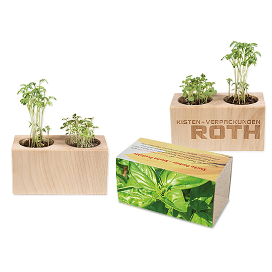 Pflanz-Holz 2er Set mit Samen