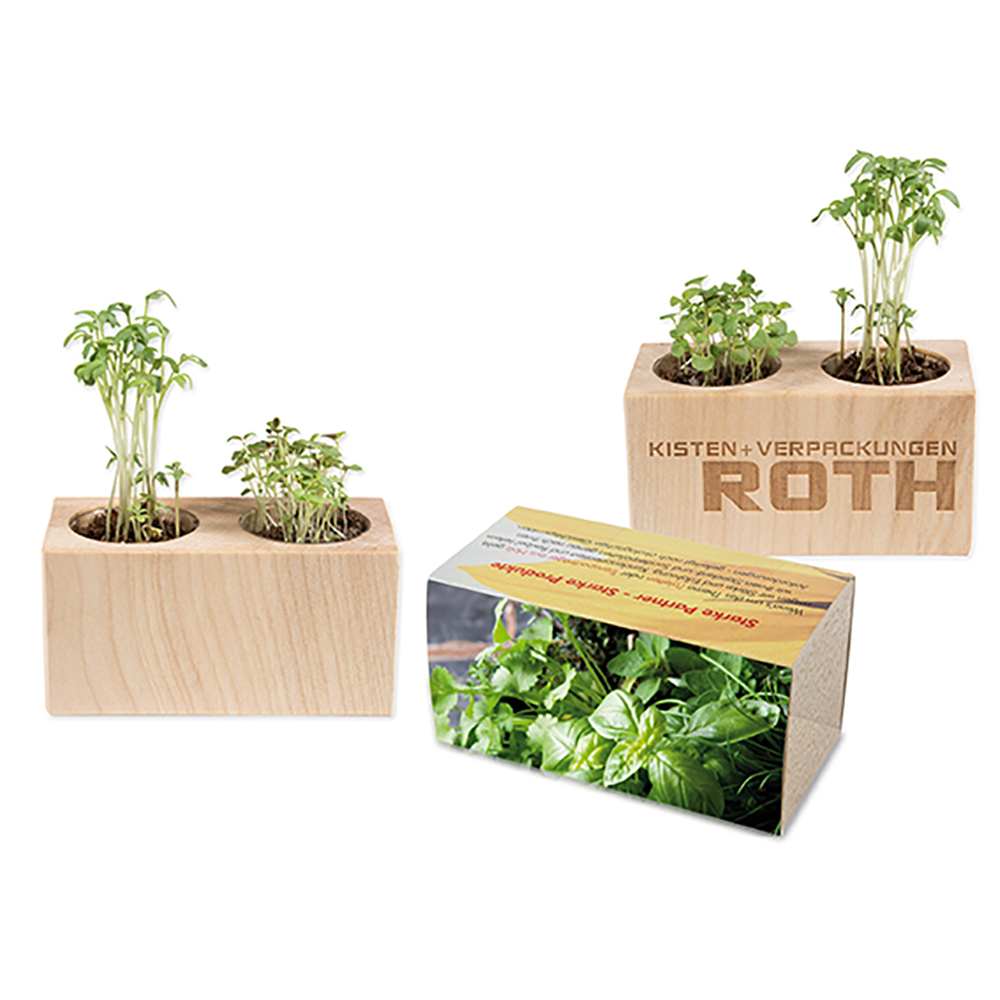 Pflanz-Holz 2er Set mit Samen