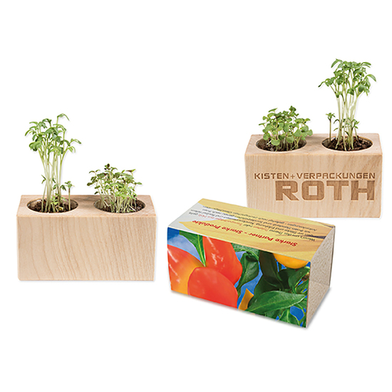 Pflanz-Holz 2er Set mit Samen