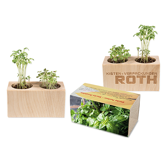 Pflanz-Holz 2er Set mit Samen