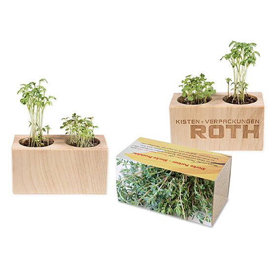 Pflanz-Holz 2er Set mit Samen