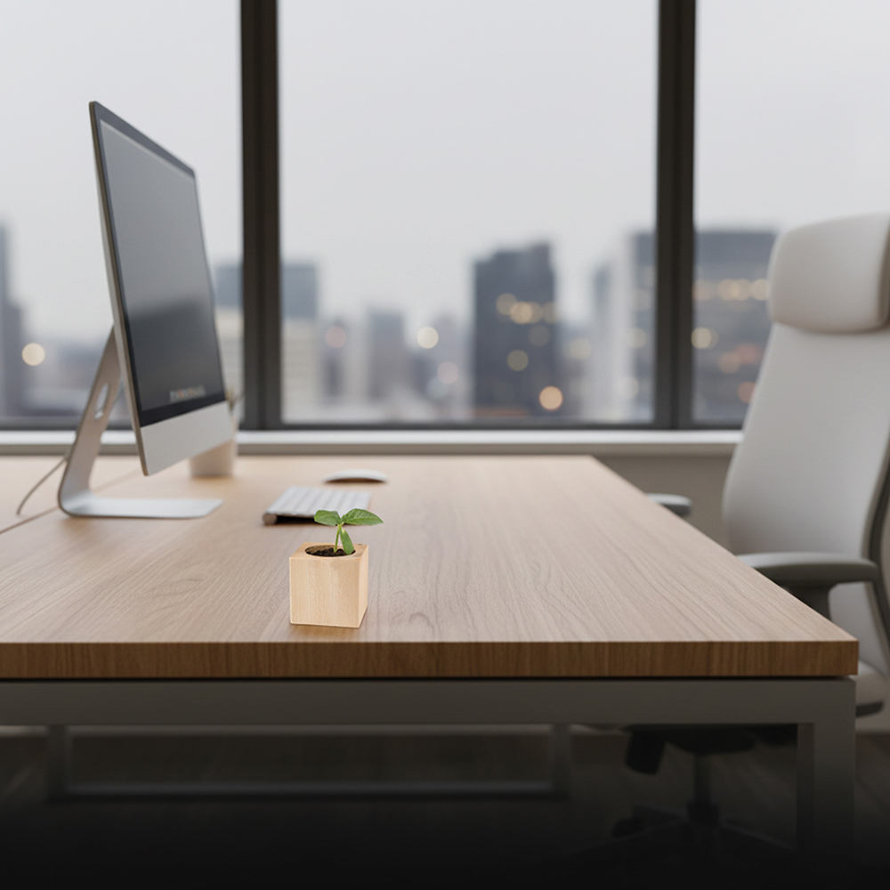 Pflanz-Holz Büro mit Samen