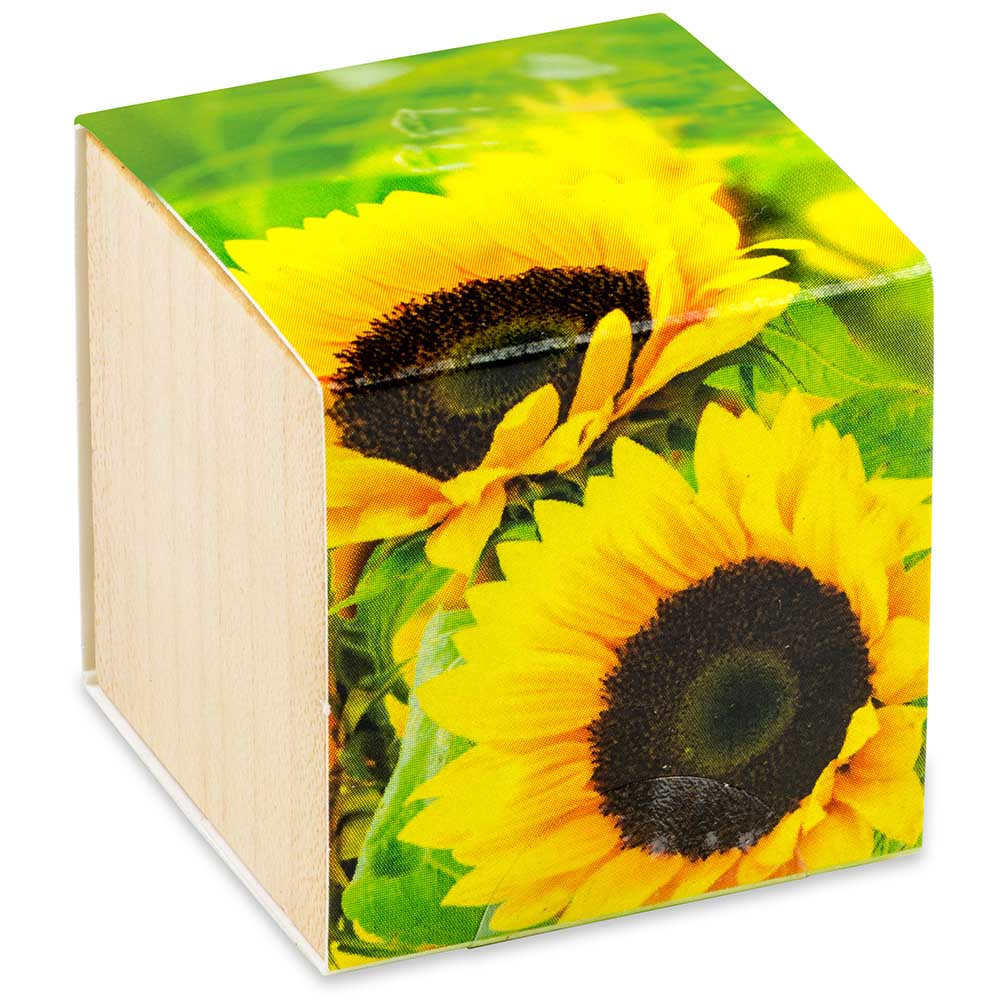 Pflanz-Holz - Standardmotiv - Sonnenblume - 2 Seiten gelasert