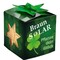 Pflanz-Holz Star-Box mit Samen - Glücksklee-Zwiebel, 1 Seite gelasert (* Je nach Verfügbarkeit der Glücksklee-Zwiebeln)