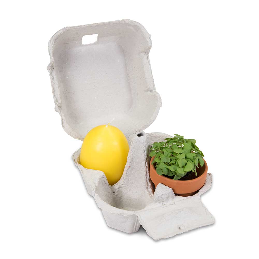 Das Gelbe vom Ei - mit Tontöpfchen und Eierkerze