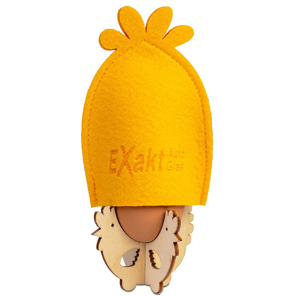 Frühstücksei-Set - rot inkl. Lasergravur auf Filz