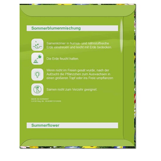 Samentütchen - Standardmotiv  - Sommerblumenmischung