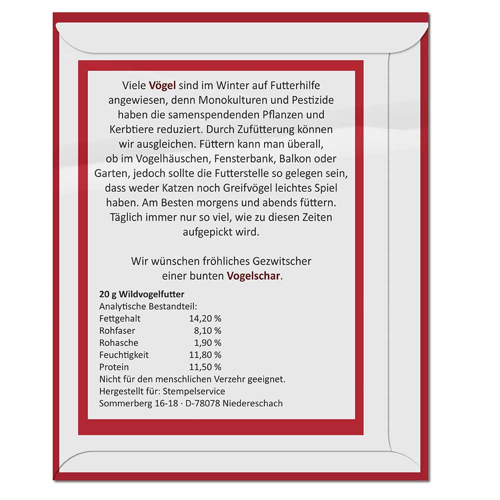 Vogelfutter-Tütchen - Standardmotiv - Standardmotiv