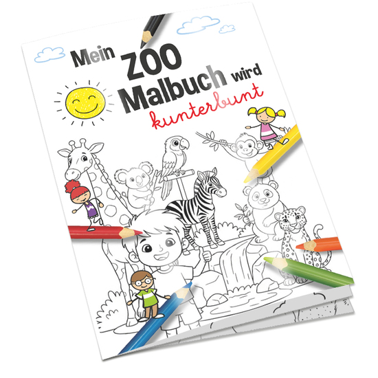 Malbuch / Mal-Set A6 - Zoo