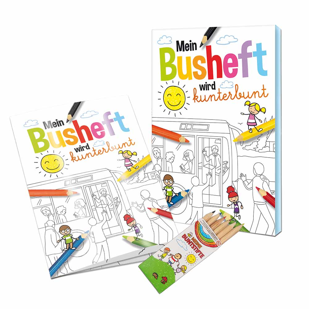 Malbuch / Mal-Set A6 - Bus - Malset neutral