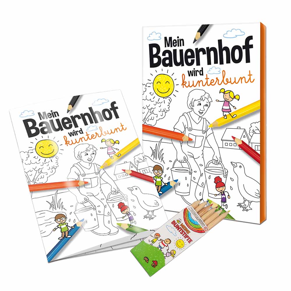 Malbuch / Mal-Set A6 - Bauernhof - Malset neutral