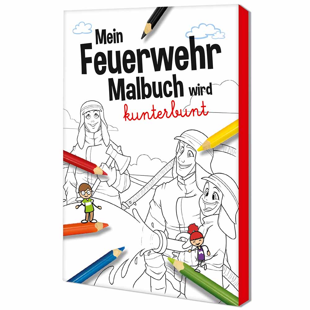 Malbuch / Mal-Set A6 - Feuerwehr - Malset neutral
