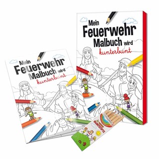 Malbuch / Mal-Set A6 - Feuerwehr - Malset neutral