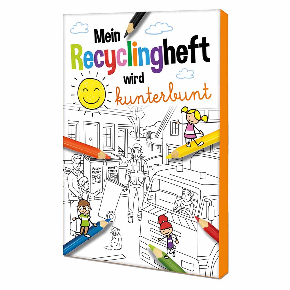 Malbuch / Mal-Set A6 - Recycling - Malset mit 2-c Logoeindruck