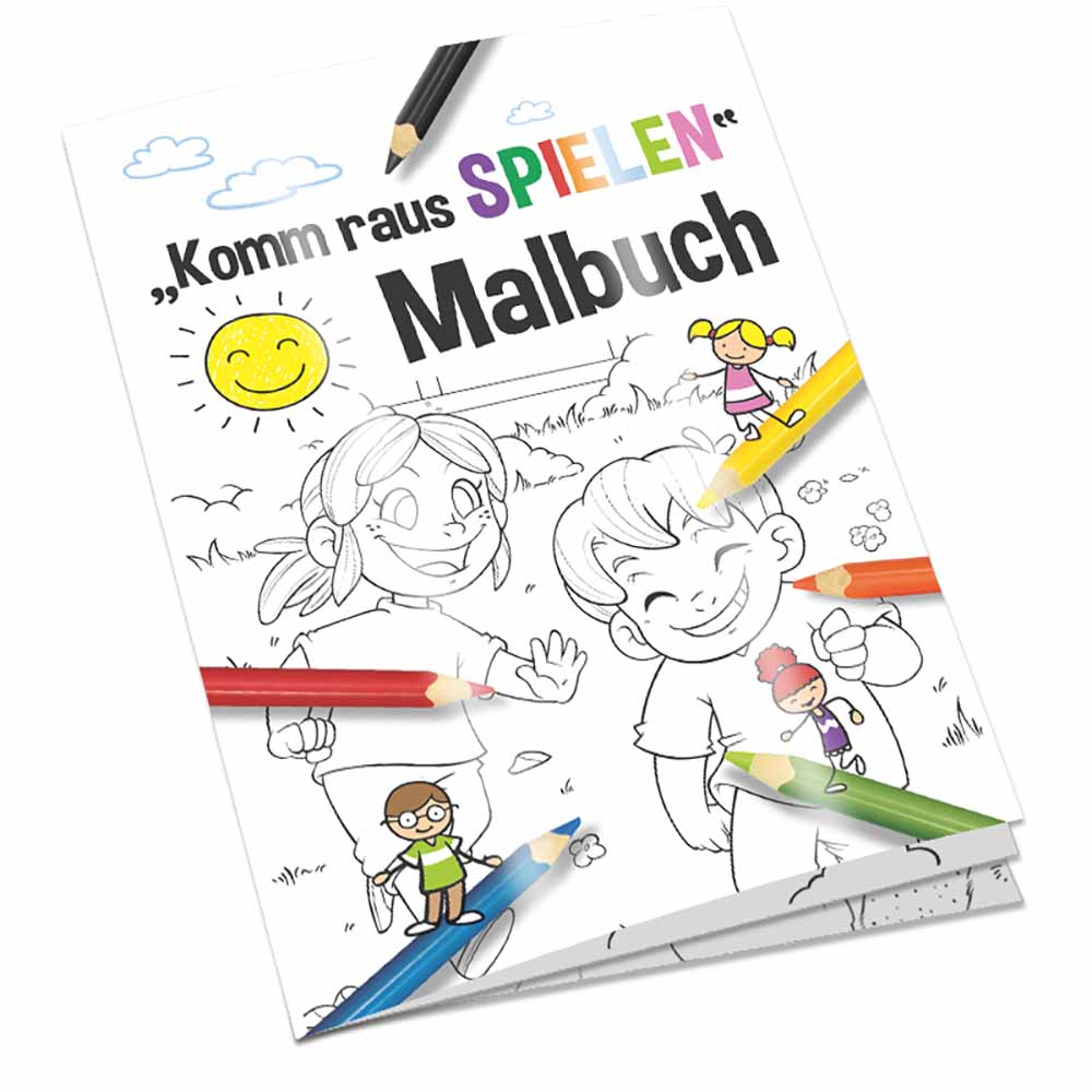 Malbuch / Mal-Set A6 - Komm-raus-spielen - Malset mit individuellen Vorder- und Rückseiten
